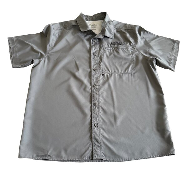 Eddie Bauer Men's XL Gray Outdoor Short Sleeve Button Down Shirt. - Picture 1 of 4